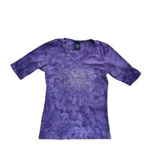 Sledge USA Purple Tie Die and Rhinestone Top